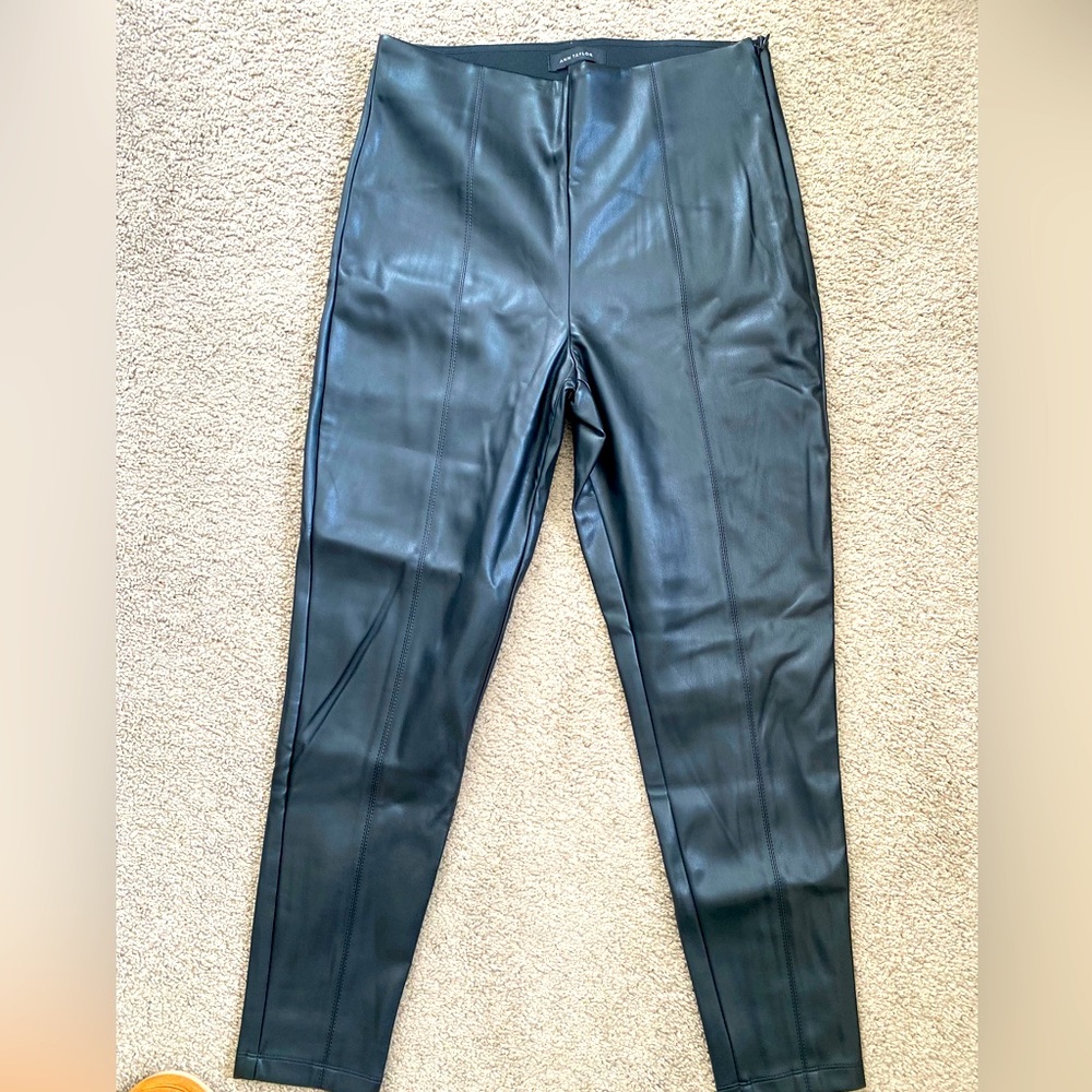 Black faux, leather leggings